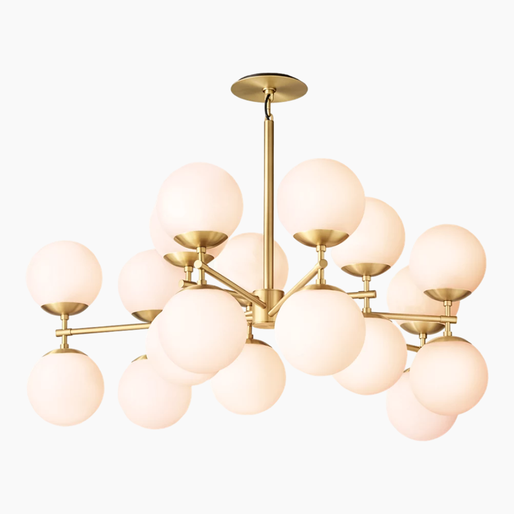 Opal Glass Globes Linear Chandelier