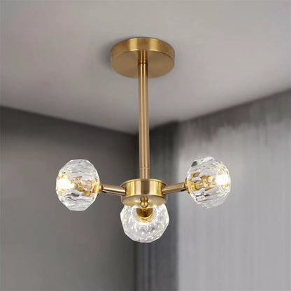 Crystal LED Ceiling Light 3/6 Lights