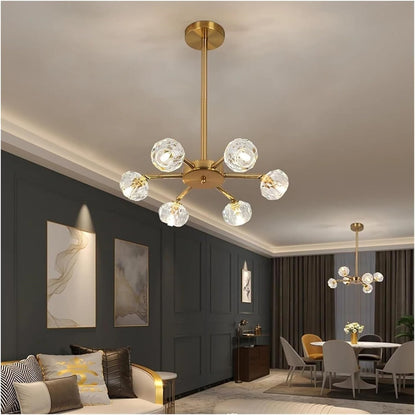 Crystal LED Ceiling Light 3/6 Lights