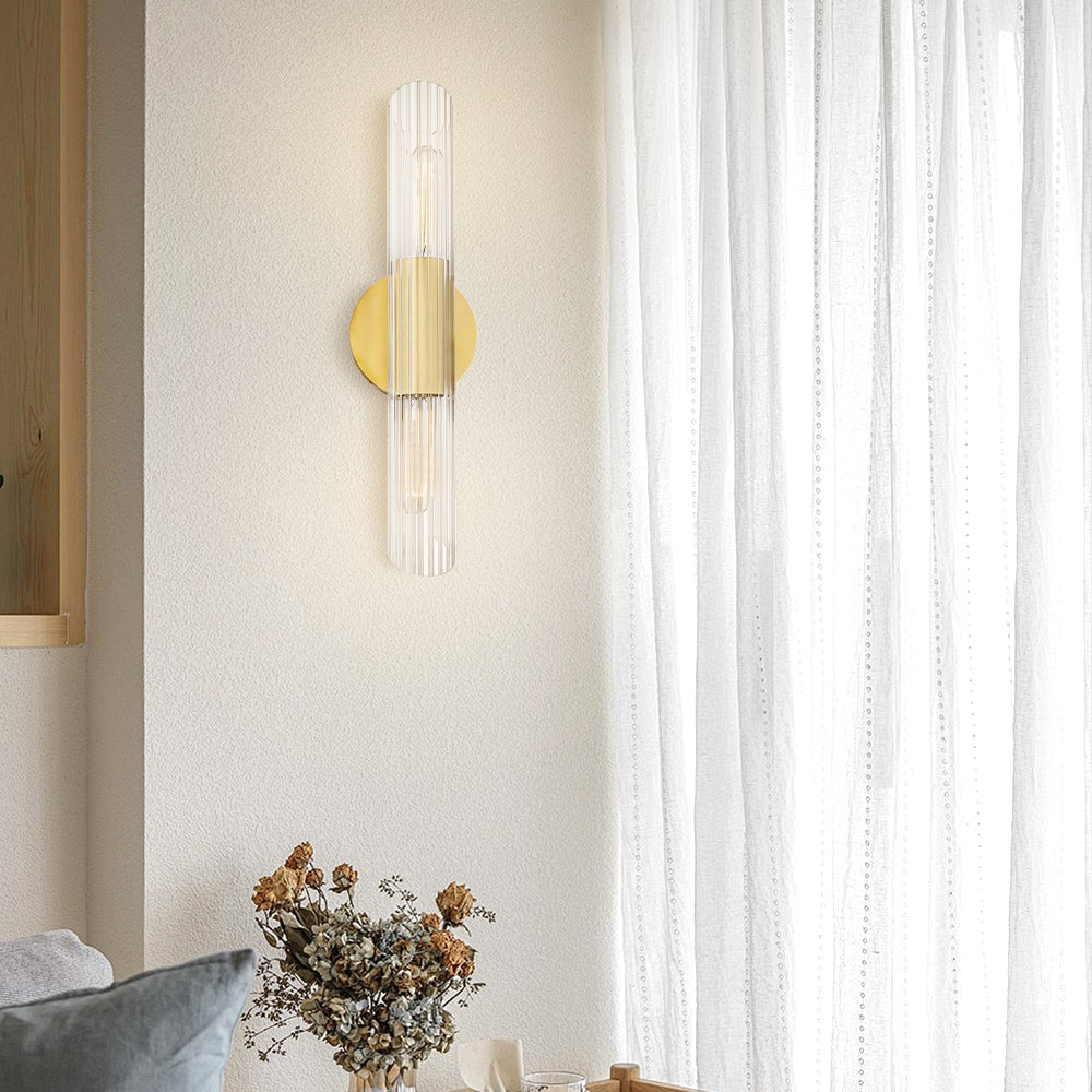 Textured Glass Wall Sconce 18''/25''