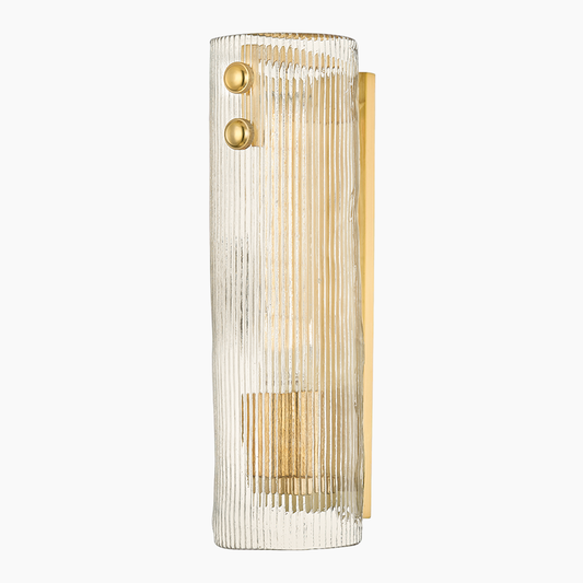 Ribbed Glass Wall Sconce 14''/23''