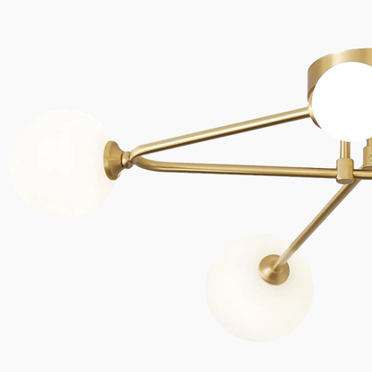 6-Light Sputnik Cross Arm Semi Flush Mount Ceiling Light