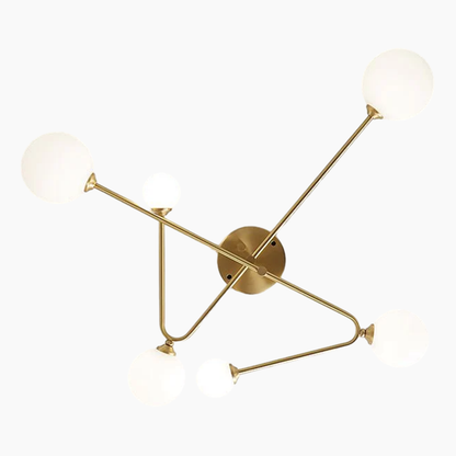 6-Light Sputnik Cross Arm Semi Flush Mount Ceiling Light