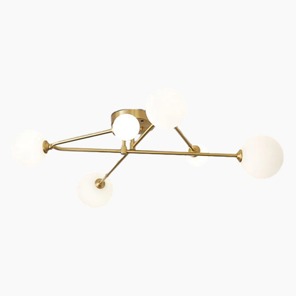 6-Light Sputnik Cross Arm Semi Flush Mount Ceiling Light