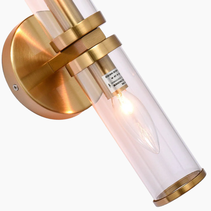 2-Light Modern Cylinder Clear Glass Wall Sconces