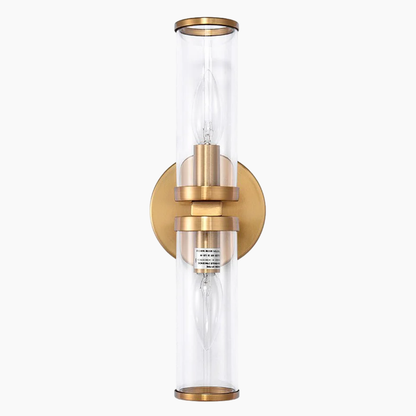 2-Light Modern Cylinder Clear Glass Wall Sconces