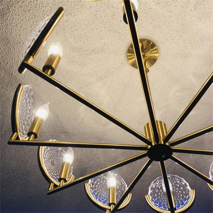 Briolette Faceted Glass Round Chandelier 6/10 Lights