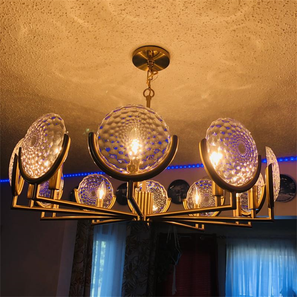 Briolette Faceted Glass Round Chandelier 6/10 Lights