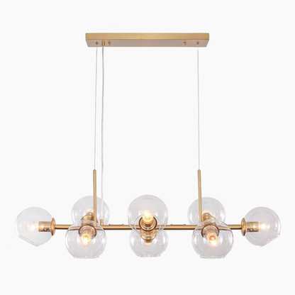 Modern 8 Lights Glass Linear Chandelier