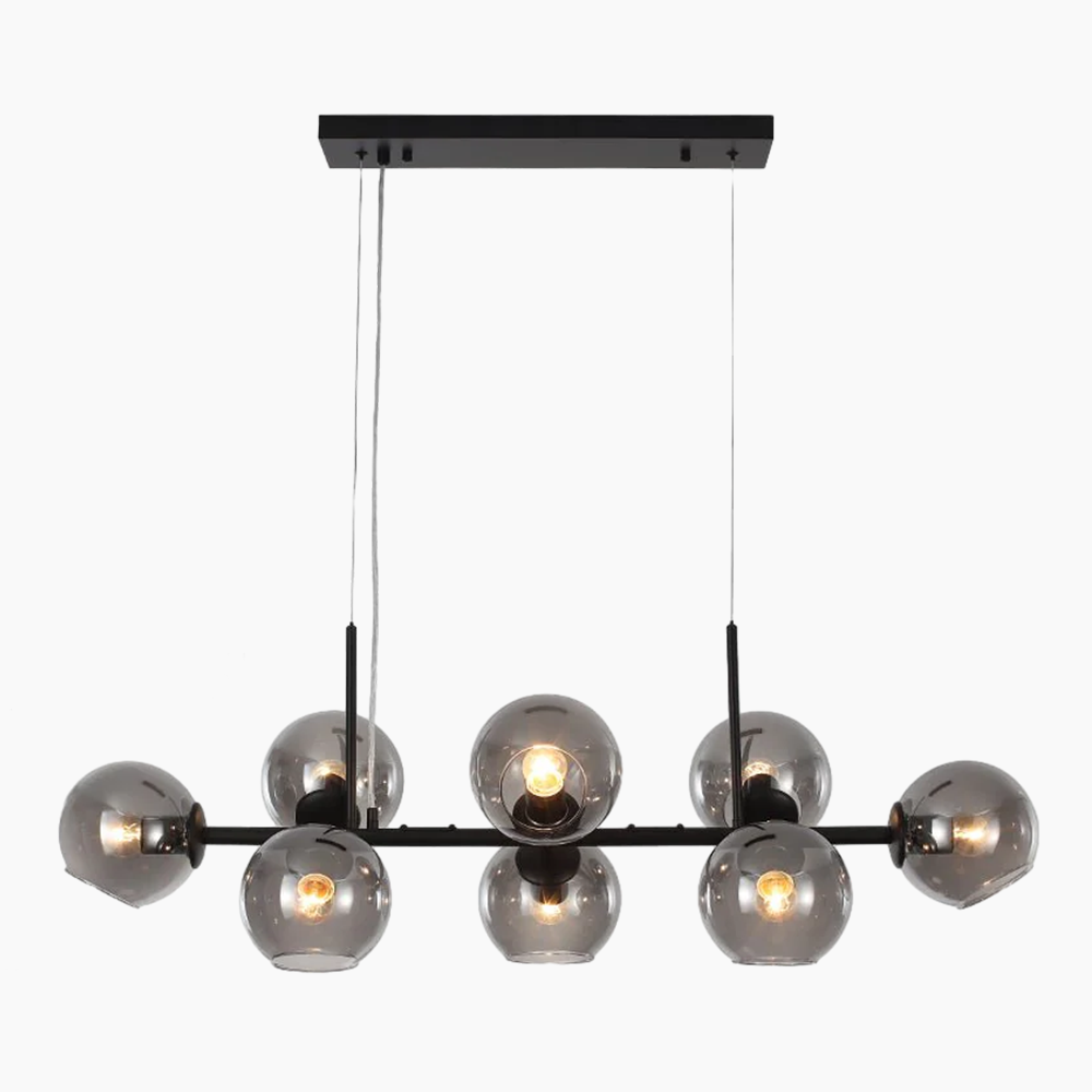 Modern 8 Lights Glass Linear Chandelier