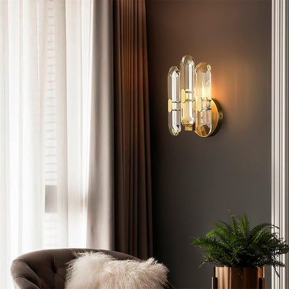 Elegant Iron Crystal Wall Sconce