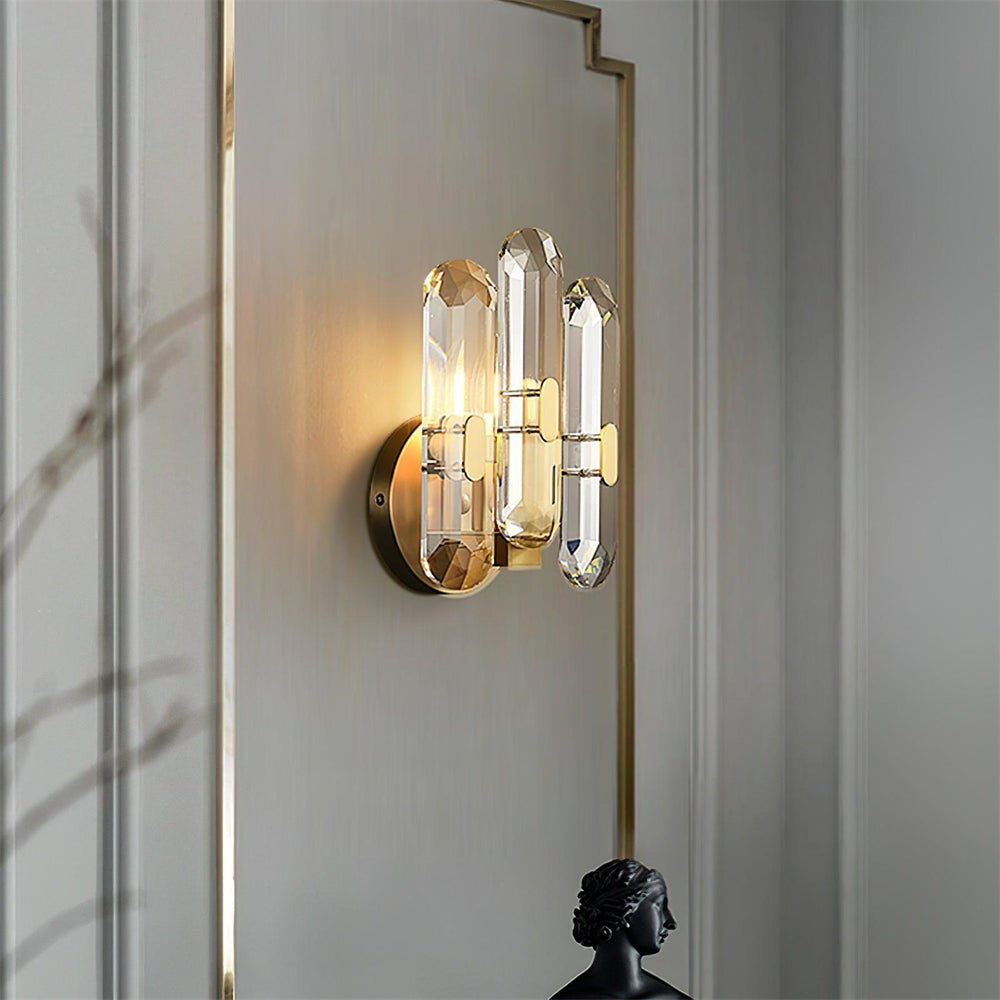 Elegant Iron Crystal Wall Sconce