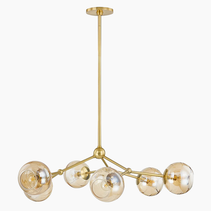 6-Light Orbs Glass Chandelier