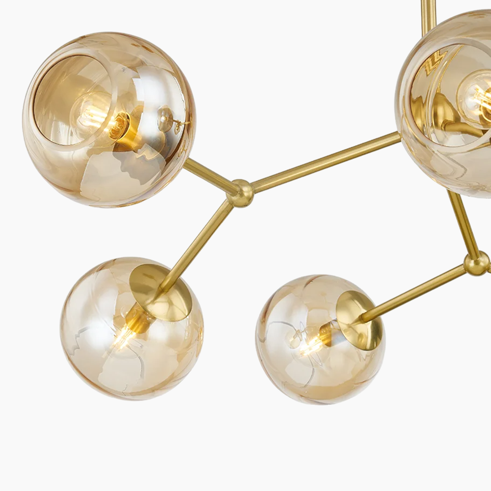 6-Light Orbs Glass Chandelier