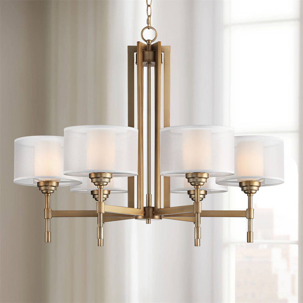 Gold Double Shade Chandelier