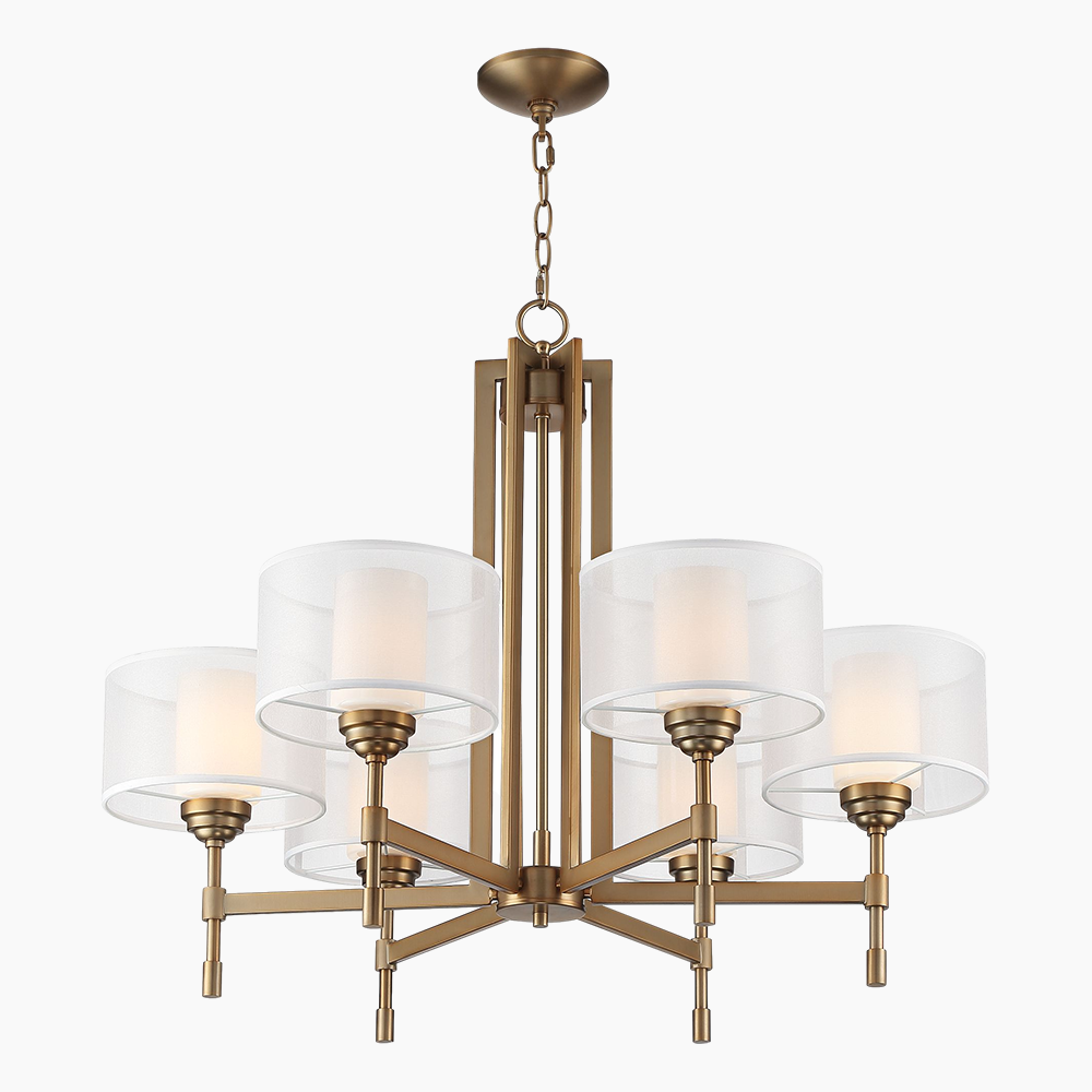 Gold Double Shade Chandelier