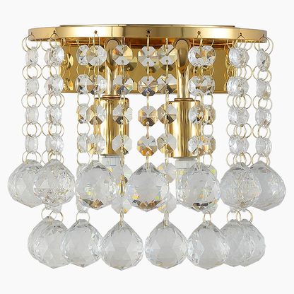 Crystal Pendant Gold Finish Wall Sconce