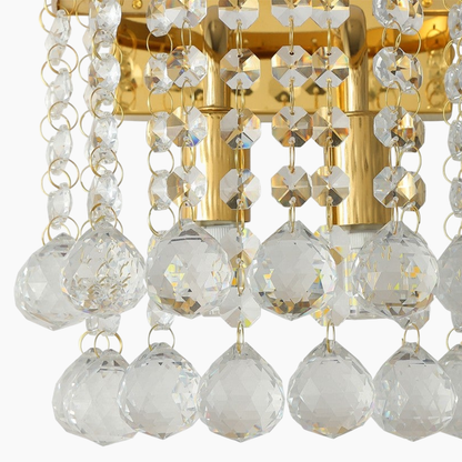 Crystal Pendant Gold Finish Wall Sconce