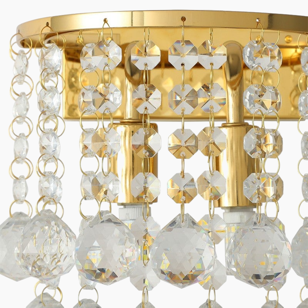 Crystal Pendant Gold Finish Wall Sconce