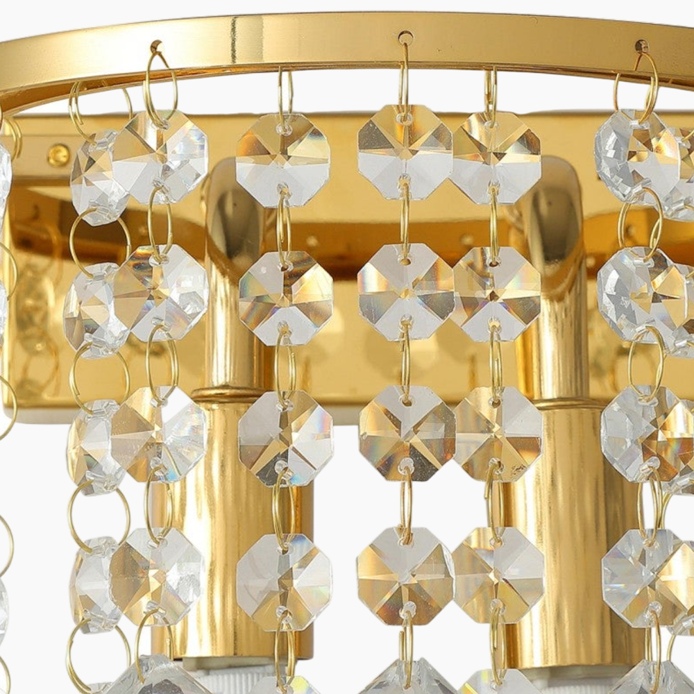 Crystal Pendant Gold Finish Wall Sconce