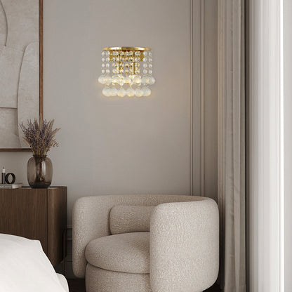 Crystal Pendant Gold Finish Wall Sconce