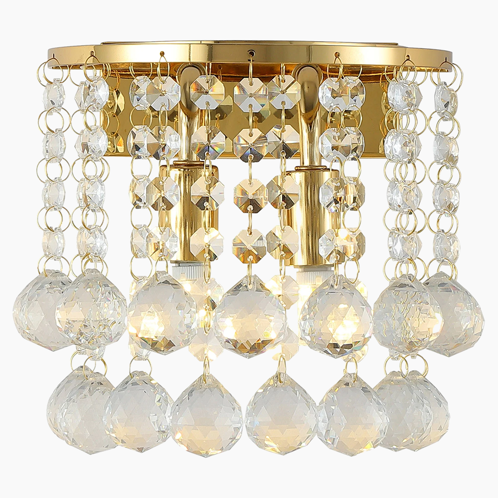 Crystal Pendant Gold Finish Wall Sconce