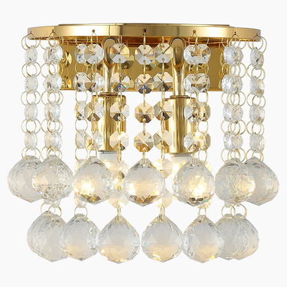 Crystal Pendant Gold Finish Wall Sconce