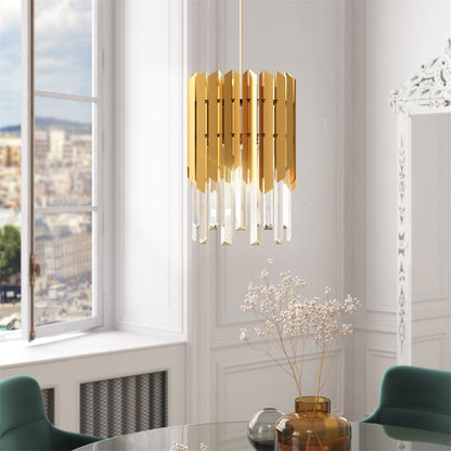 Gold Unique Crystal Pendant Light