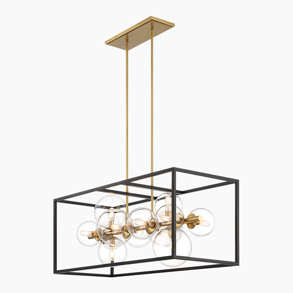 Modern Black and Gold Chandelier