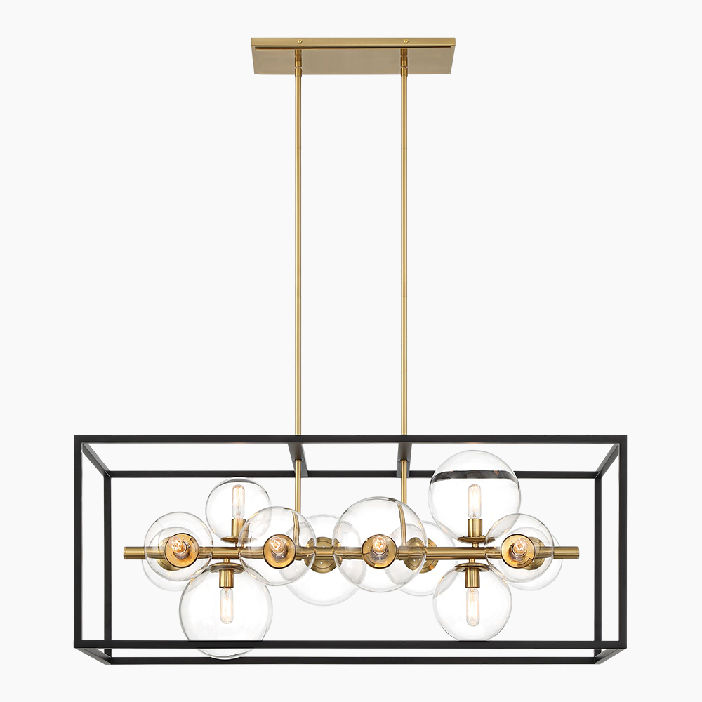 Modern Black and Gold Chandelier