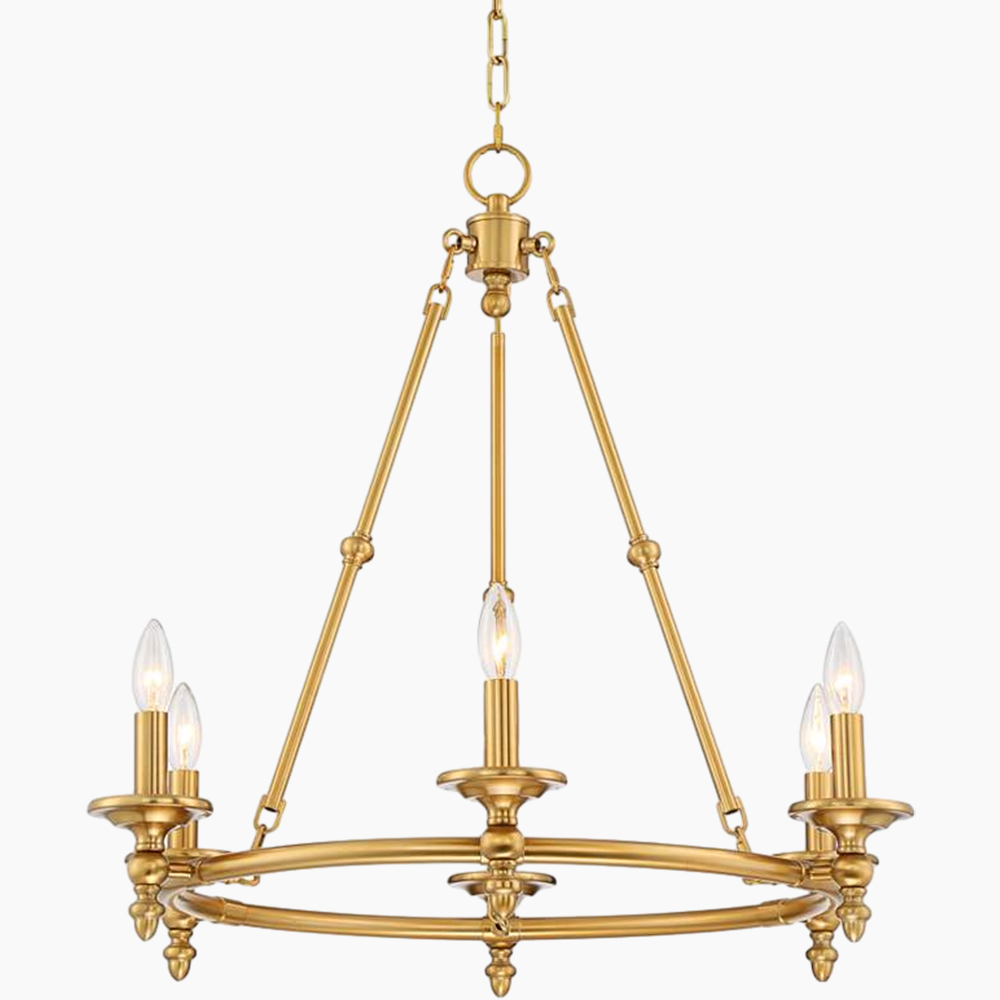 Warm Antique Gold Ring Chandelier