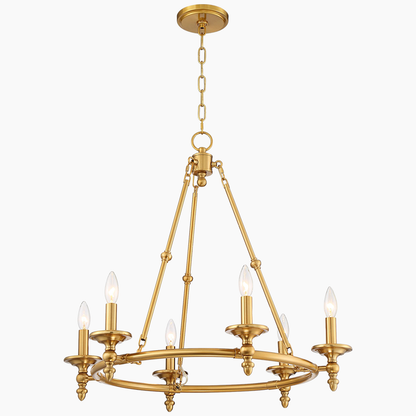 Warm Antique Gold Ring Chandelier