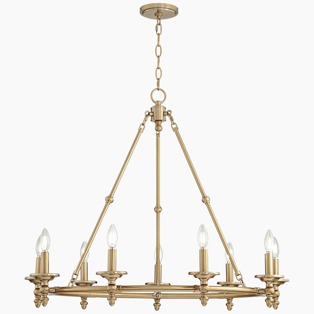 Warm Antique Gold Ring Chandelier