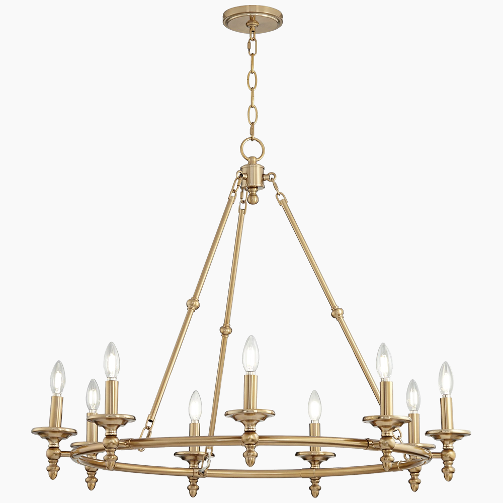 Warm Antique Gold Ring Chandelier