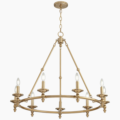 Warm Antique Gold Ring Chandelier