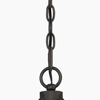 Rustic Bronze Metal Drum Pendant Light