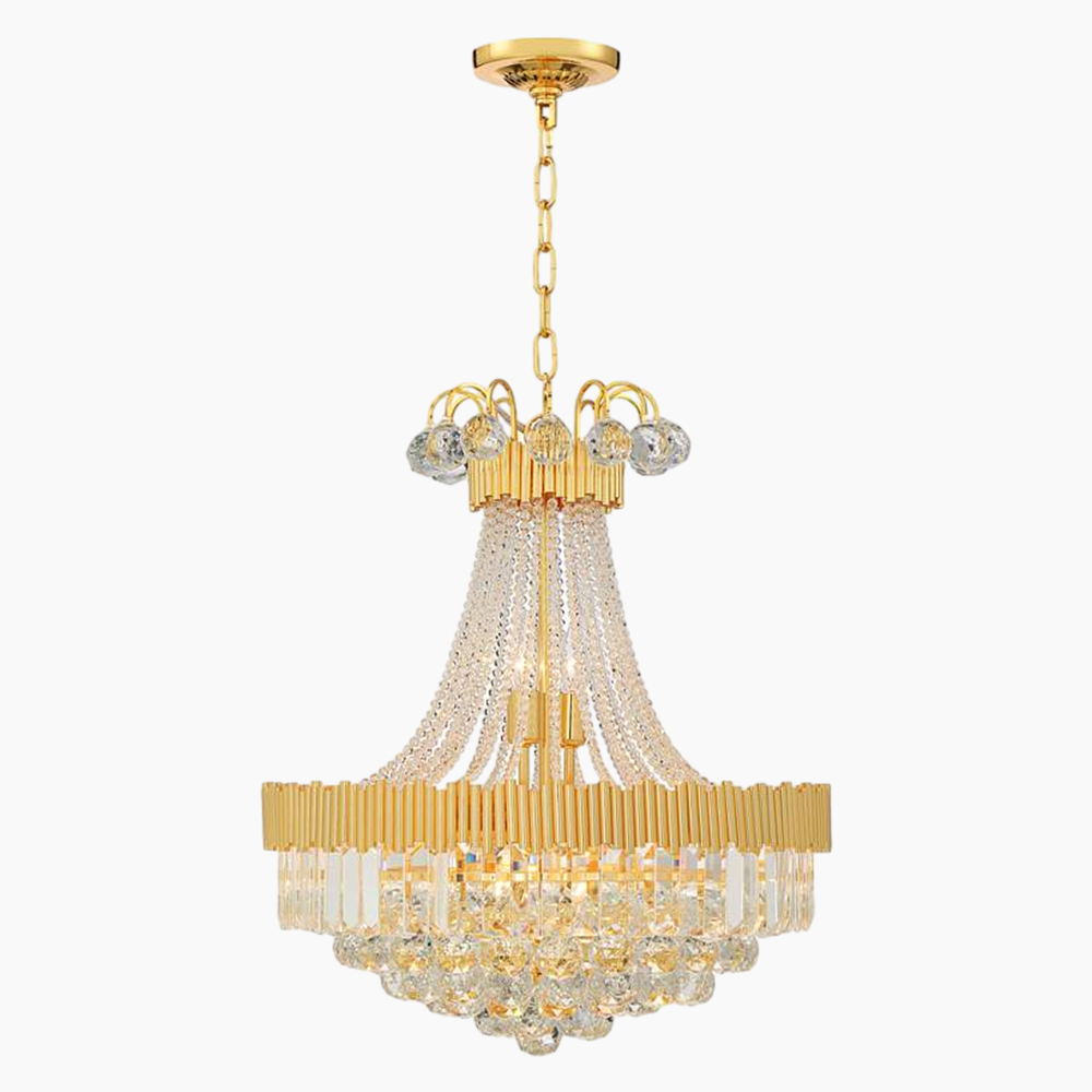 Gold and Crystal Chandelier