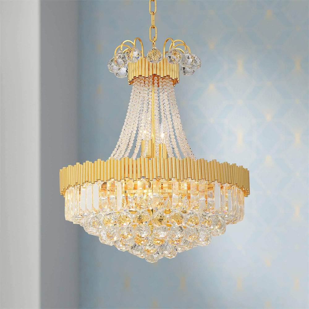 Gold and Crystal Chandelier