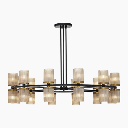 Modern Matte Black Brass Chandelier 35.5"/48"