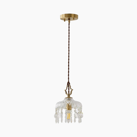 Brass Vintage Crystal Pendant Light 5.9''/7.9''