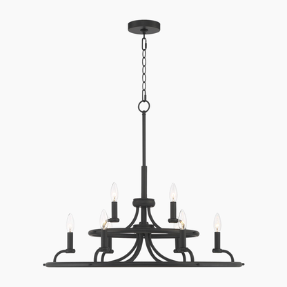 Black Two-Tier Ring Chandelier