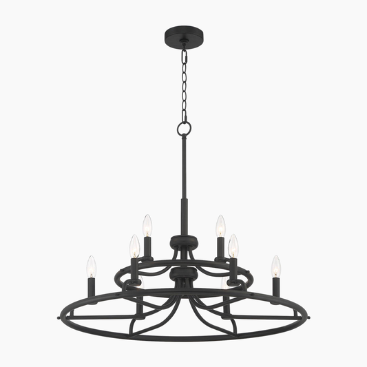 Black Two-Tier Ring Chandelier