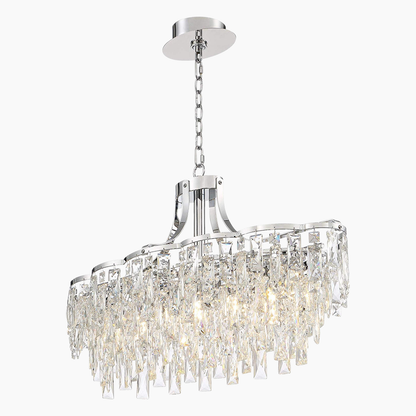 Chrome Crystal Oval Chandelier