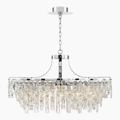 Chrome Crystal Oval Chandelier