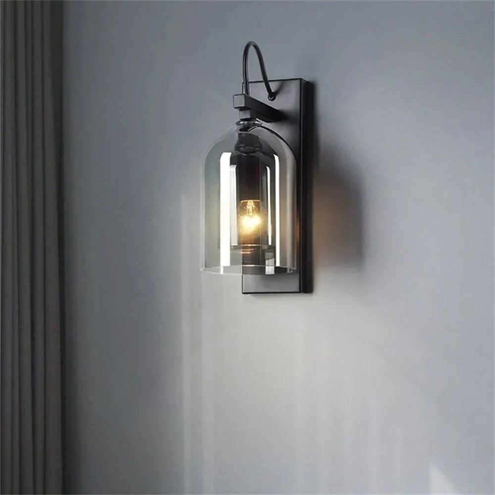 Doubled Smoked Glass Wall Sconce