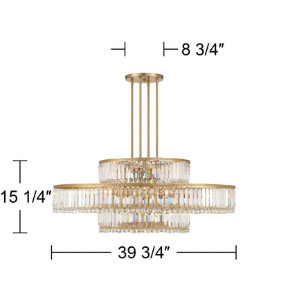 Three-Tier Crystal Pendant 32"/39"