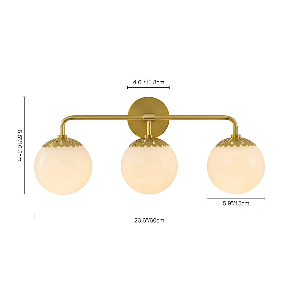 Modern 3-Light Opal Glass Globe Wall Sconce