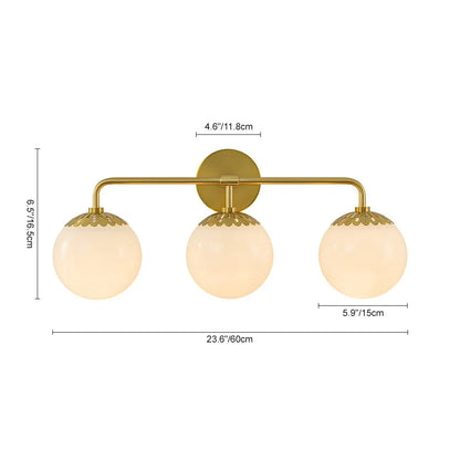 Modern 3-Light Opal Glass Globe Wall Sconce