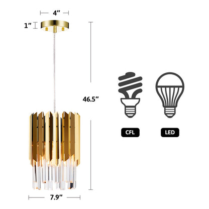 Gold Unique Crystal Pendant Light