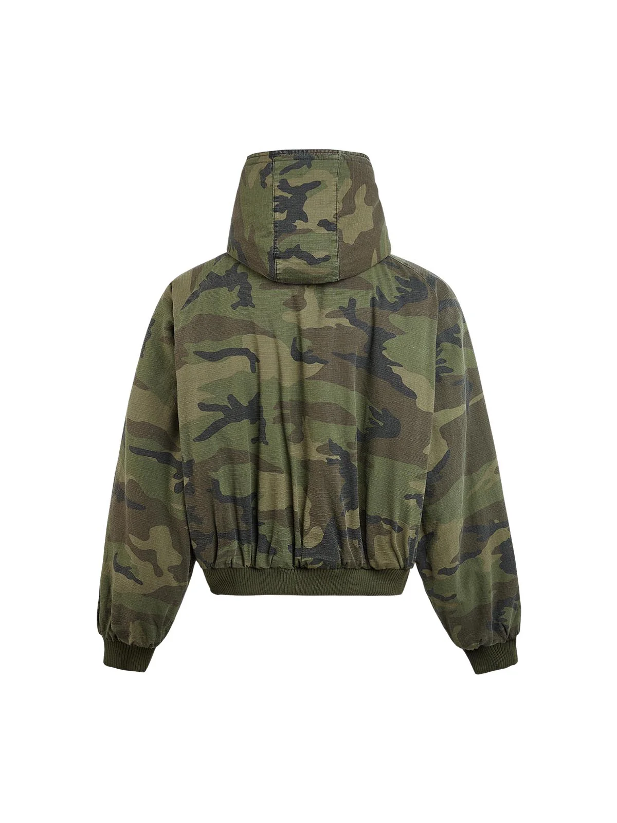 Camouflage Fur Hooded Jacket - FASHION